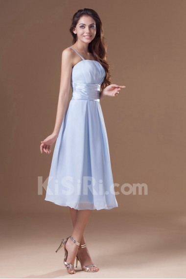 Chiffon Straps Knee Length Dress