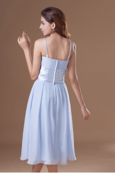 Chiffon Straps Knee Length Dress