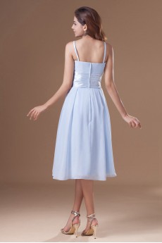 Chiffon Straps Knee Length Dress