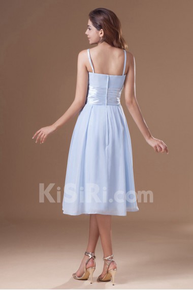 Chiffon Straps Knee Length Dress