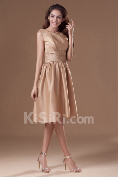 Taffeta Scoop Knee Length Dress