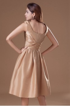 Taffeta Scoop Knee Length Dress