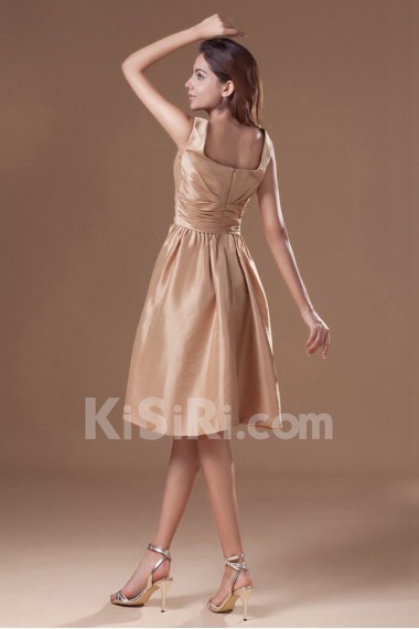 Taffeta Scoop Knee Length Dress