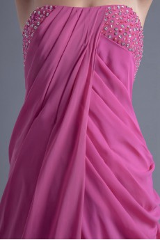 Chiffon Strapless Column Dress with Sequins