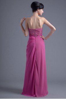 Chiffon Strapless Column Dress with Sequins