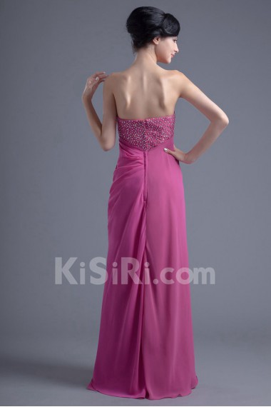 Chiffon Strapless Column Dress with Sequins