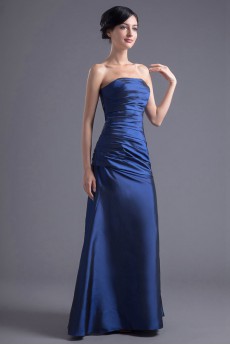 Taffeta Strapless A Line Dress with Directionally Ruched Bodice