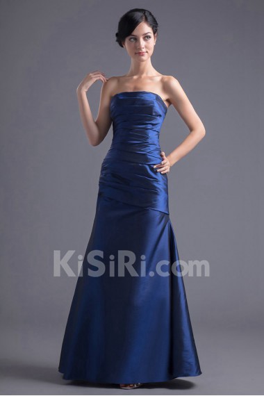 Taffeta Strapless A Line Dress with Directionally Ruched Bodice