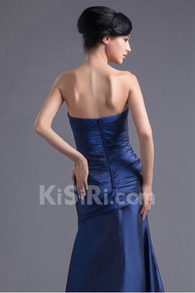 Taffeta Strapless A Line Dress with Directionally Ruched Bodice