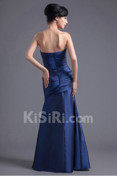 Taffeta Strapless A Line Dress with Directionally Ruched Bodice