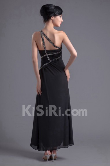 Chiffon Asymmetrical Sheath Ankle-Length Dress with Sequins