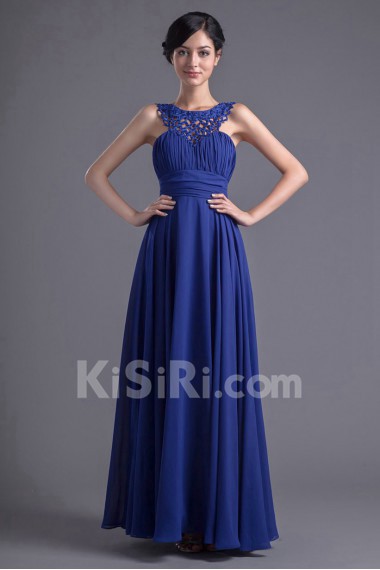 Chiffon Jewel A Line Dress with Sash