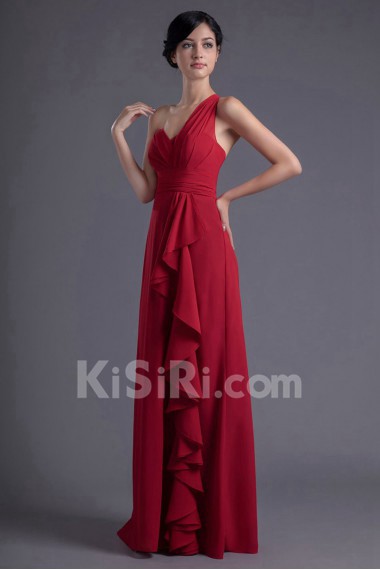 Chiffon Asymmetrical Column Dress