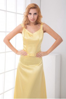 Satin V Neckline Sheath Dress