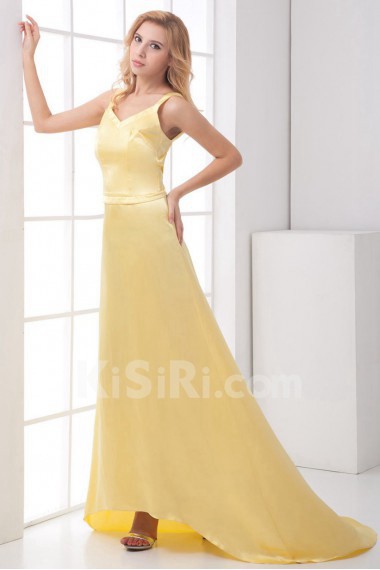 Satin V Neckline Sheath Dress