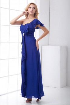 Chiffon Sweetheart Column Ankle-Length Dress with Sequins