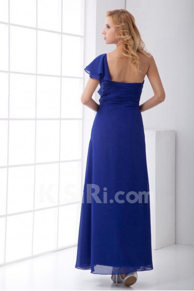 Chiffon Sweetheart Column Ankle-Length Dress with Sequins