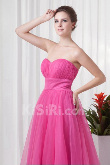 Net Sweetheart A Line Dress with Sash