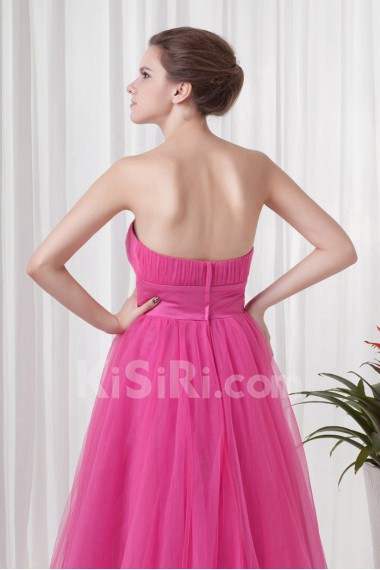 Net Sweetheart A Line Dress with Sash