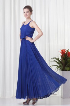 Chiffon Column Ankle-Length Dress with Directionally Ruched Bodice