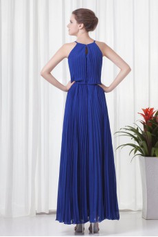 Chiffon Column Ankle-Length Dress with Directionally Ruched Bodice