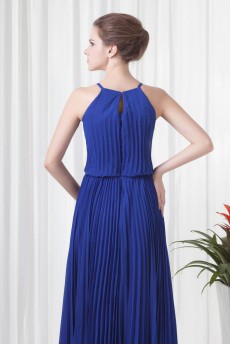 Chiffon Column Ankle-Length Dress with Directionally Ruched Bodice