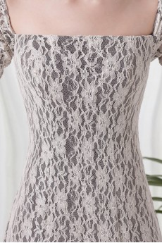 Lace Strapless Mermaid Dress with Half Sleeve