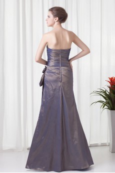 Taffeta Strapless Sheath Dress with Hand-made Flower