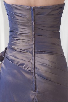 Taffeta Strapless Sheath Dress with Hand-made Flower