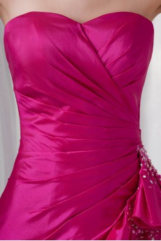 Taffeta Sweetheart A Line Dress with Gathered Ruched Bodice