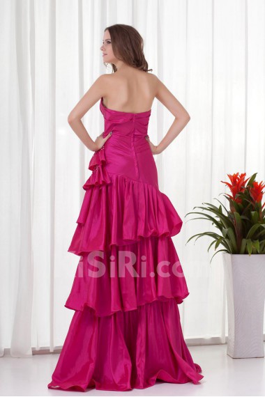 Taffeta Sweetheart A Line Dress with Gathered Ruched Bodice