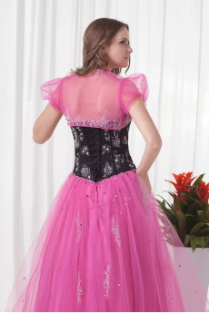 Satin and Net Sweetheart Ball Gown with Embroidered and Jacket