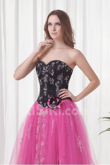 Satin and Net Sweetheart Ball Gown with Embroidered and Jacket