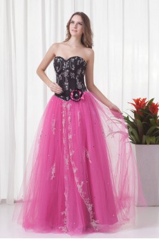 Satin and Net Sweetheart Ball Gown with Embroidered and Jacket