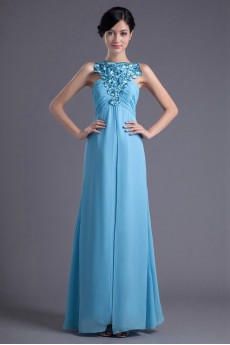 Chiffon Jewel Column Dress