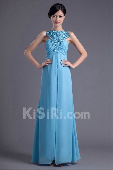 Chiffon Jewel Column Dress