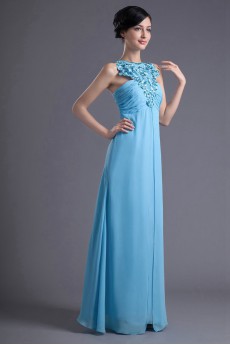 Chiffon Jewel Column Dress