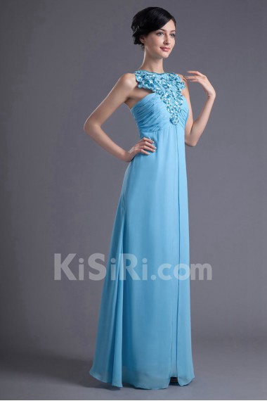 Chiffon Jewel Column Dress