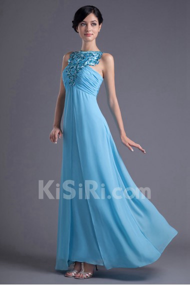 Chiffon Jewel Column Dress