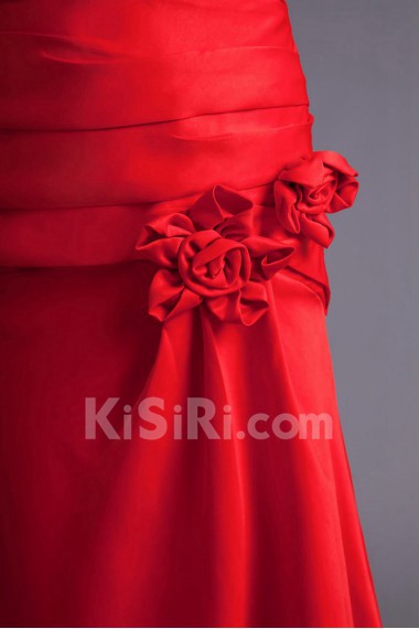 Satin Sheath Dress with Directionally Ruched Bodice