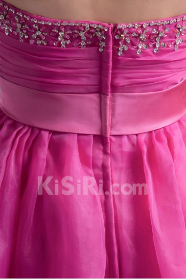 Organza Sweetheart A Line Dress with Sash and Sequins