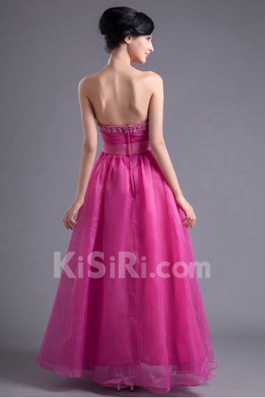 Organza Sweetheart A Line Dress with Sash and Sequins