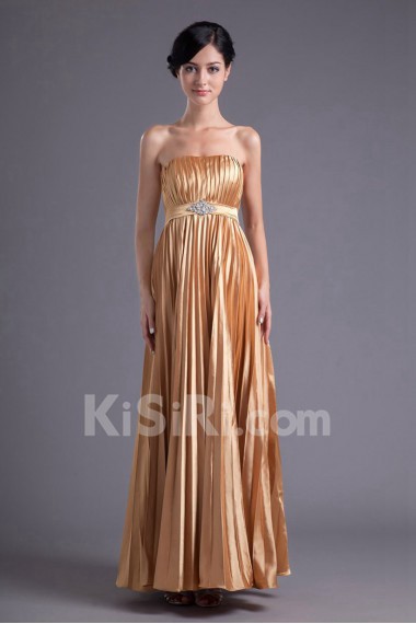 Satin Strapless Empire Dress