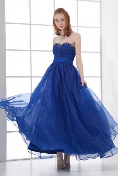 Organza Sweetheart A Line Dress with Sash