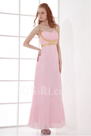 Chiffon Sweetheart Column Dress with Sequins