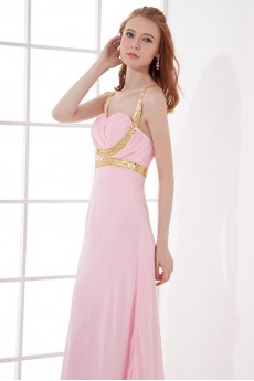 Chiffon Sweetheart Column Dress with Sequins