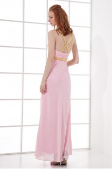 Chiffon Sweetheart Column Dress with Sequins