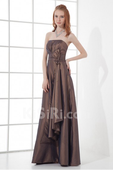 Taffeta Strapless Sheath Bow Dress