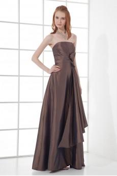 Taffeta Strapless Sheath Bow Dress