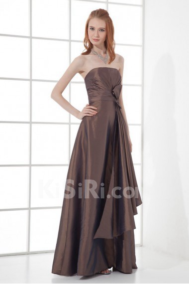 Taffeta Strapless Sheath Bow Dress